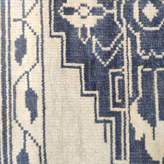 Tapis Anatolie Oushak en laine noué à la main bleu