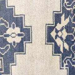 Tapis Anatolie Oushak en laine noué à la main bleu