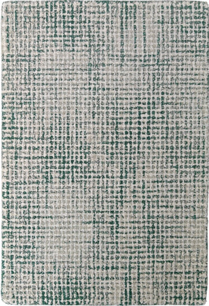 Emerald Green & Ivory Hand-Tufted Wool Rug | Textured Loop Pile Modern Area Rug