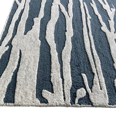 Enchanted Forest Branch Hand Tufted Wool Rug Slate Blue