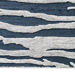 Enchanted Forest Branch Hand Tufted Wool Rug Slate Blue