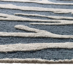 Enchanted Forest Branch Hand Tufted Wool Rug Slate Blue