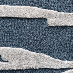 Enchanted Forest Branch Hand Tufted Wool Rug Slate Blue