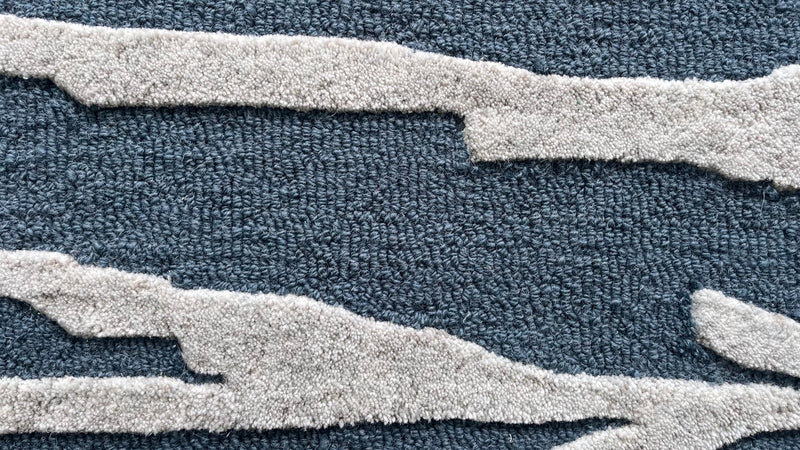 Enchanted Forest Branch Hand Tufted Wool Rug Slate Blue