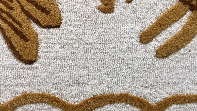Golden Dragonfly Hand Tufted Wool Rug | Botanical Vintage-Inspired Area Rug