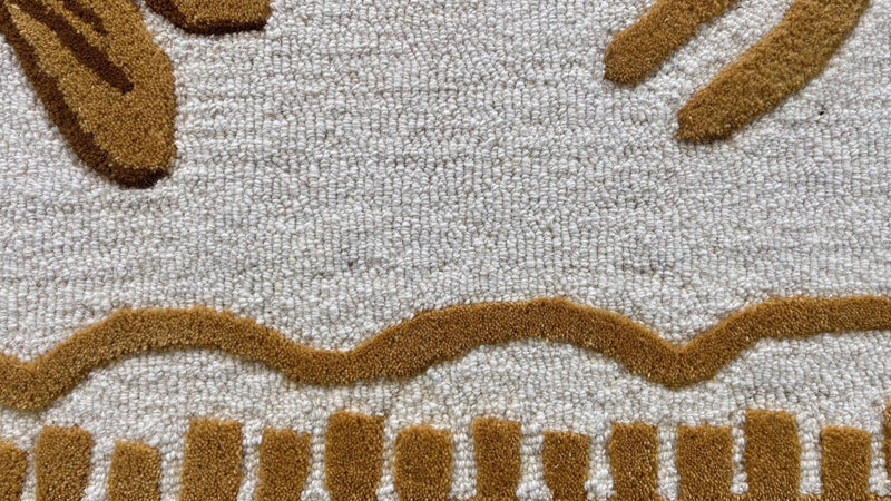 Golden Dragonfly Hand Tufted Wool Rug | Botanical Vintage-Inspired Area Rug