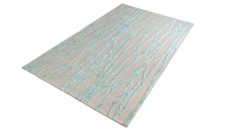 Enchanted Forest Branch Hand Tufted Wool Rug Mint Sage