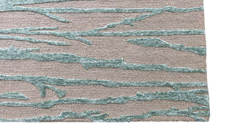 Enchanted Forest Branch Hand Tufted Wool Rug Mint Sage
