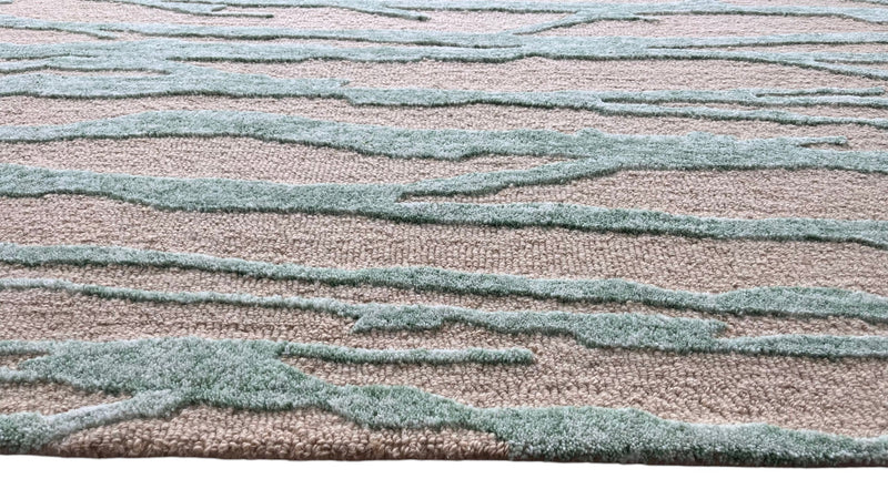 Enchanted Forest Branch Hand Tufted Wool Rug Mint Sage