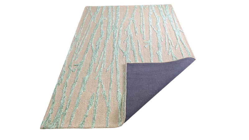 Enchanted Forest Branch Hand Tufted Wool Rug Mint Sage