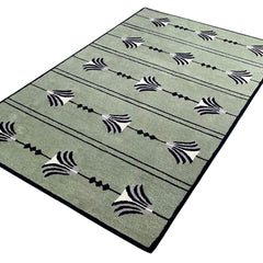 Southwestern Sage Green Hand-Tufted Wool Rug | Tribal Geometric Area Rug