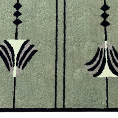 Southwestern Sage Green Hand-Tufted Wool Rug | Tribal Geometric Area Rug