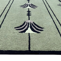 Southwestern Sage Green Hand-Tufted Wool Rug | Tribal Geometric Area Rug