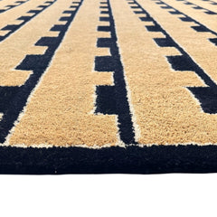 Mid-Century Modern Mustard Area Rug | Hand-Tufted Wool Art Deco Nordic Rug Geometric-Design