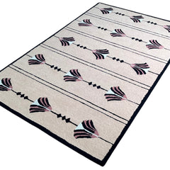Southwestern Dusty Rose Pink Hand-Tufted Wool Rug | Tribal Geometric Area Rug