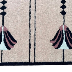 Southwestern Dusty Rose Pink Hand-Tufted Wool Rug | Tribal Geometric Area Rug