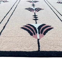 Southwestern Dusty Rose Pink Hand-Tufted Wool Rug | Tribal Geometric Area Rug