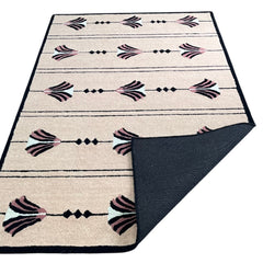 Southwestern Dusty Rose Pink Hand-Tufted Wool Rug | Tribal Geometric Area Rug