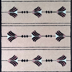 Southwestern Dusty Rose Pink Hand-Tufted Wool Rug | Tribal Geometric Area Rug