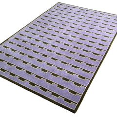 Mid-Century Modern Purple Area Rug | Hand-Tufted Wool Art Deco Nordic Rug Geometric-Design