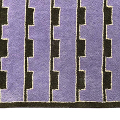 Mid-Century Modern Purple Area Rug | Hand-Tufted Wool Art Deco Nordic Rug Geometric-Design