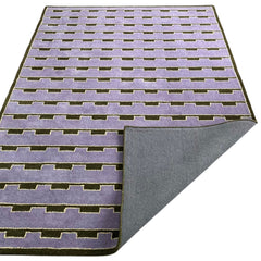 Mid-Century Modern Purple Area Rug | Hand-Tufted Wool Art Deco Nordic Rug Geometric-Design