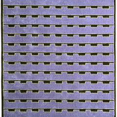 Mid-Century Modern Purple Area Rug | Hand-Tufted Wool Art Deco Nordic Rug Geometric-Design