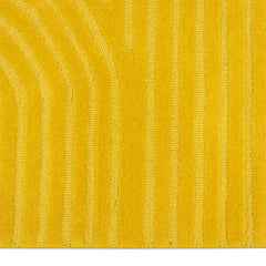 Sol Arc Hand-Tufted Wool Rug | Combed Yellow Geometric Textured Modern Area Rug