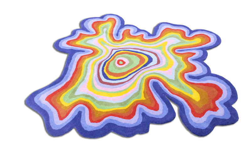 Colorful Amoeba Hand Tufted Area Rug