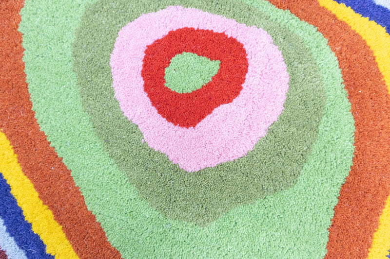 Colorful Amoeba Hand Tufted Area Rug