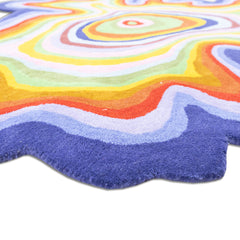 Colorful Amoeba Hand Tufted Area Rug