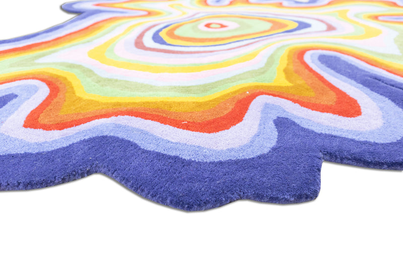 Colorful Amoeba Hand Tufted Area Rug