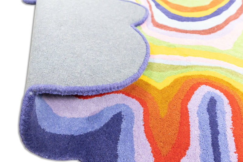 Colorful Amoeba Hand Tufted Area Rug