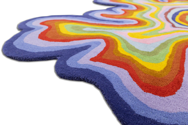 Colorful Amoeba Hand Tufted Area Rug