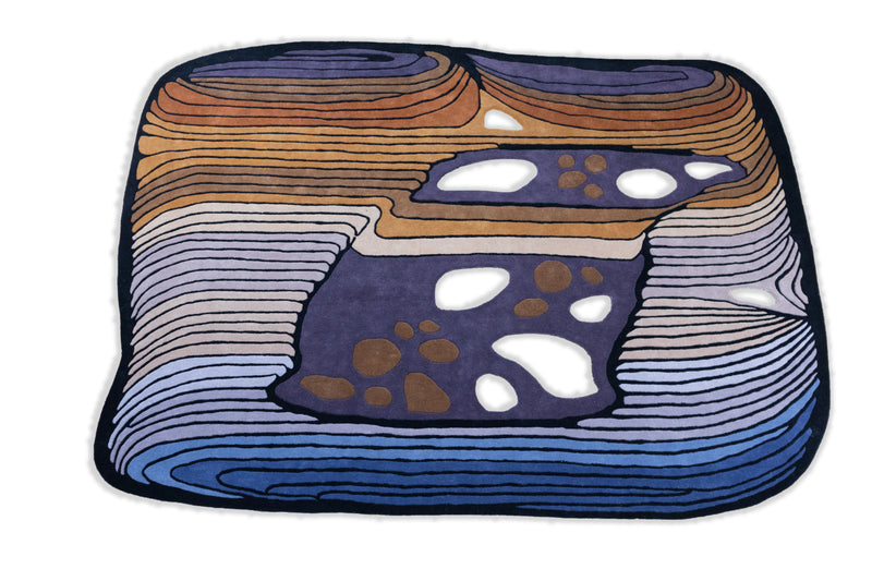 Contour Abstract Hand-Tufted Wool Rug | Sculptural Modern Area Rug with Organic Cutout Motif