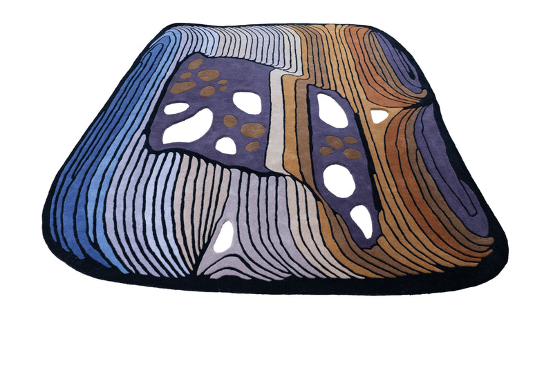Contour Abstract Hand-Tufted Wool Rug | Sculptural Modern Area Rug with Organic Cutout Motif