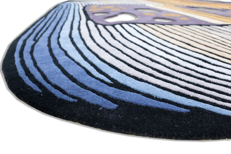 Contour Abstract Hand-Tufted Wool Rug | Sculptural Modern Area Rug with Organic Cutout Motif
