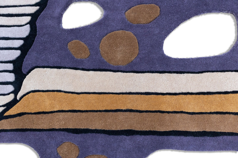 Contour Abstract Hand-Tufted Wool Rug | Sculptural Modern Area Rug with Organic Cutout Motif