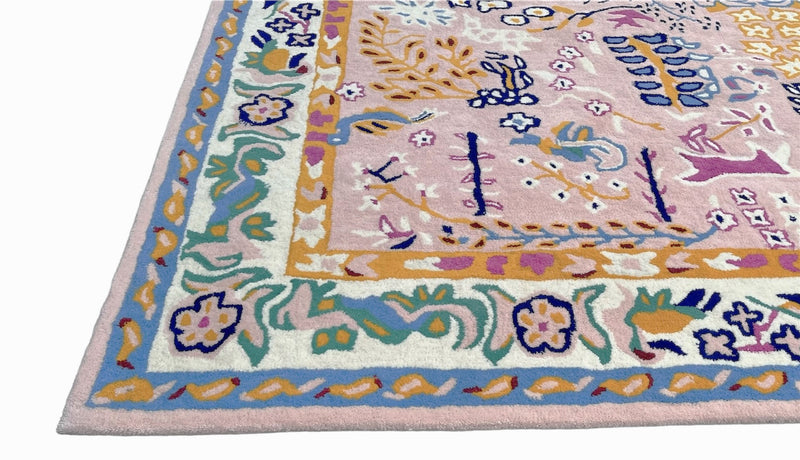Avery Traditional Wool Rug | Hand Tufted Floral Area Rug | Vintage Botanical Carpet