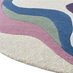 Serpentine Pastel Irregular Modern Hand-Tufted Wool Rug