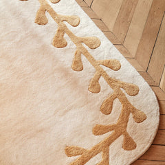 Kala Bordered Minimalist Hand Tufted Rug | Beige Gold