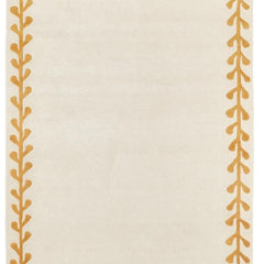 Kala Bordered Minimalist Hand Tufted Rug | Beige Gold