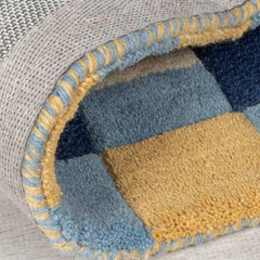Kai Blue Area Rug – Hand Tufted Wool Border Design