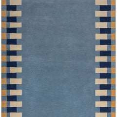 Kai Blue Area Rug – Hand Tufted Wool Border Design