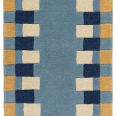Kai Blue Area Rug – Hand Tufted Wool Border Design