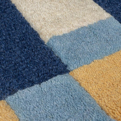 Kai Blue Area Rug – Hand Tufted Wool Border Design