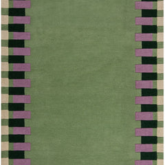 Kai Green Area Rug – Hand Tufted Wool Border Design