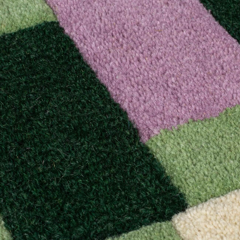 Kai Green Area Rug – Hand Tufted Wool Border Design