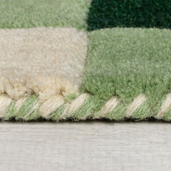 Kai Green Area Rug – Hand Tufted Wool Border Design