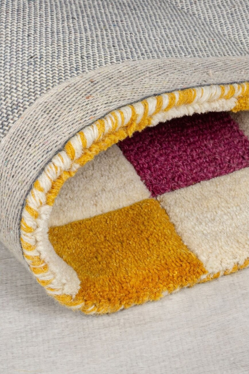 Kai Pink & Cream Area Rug – Hand Tufted Wool Border Design